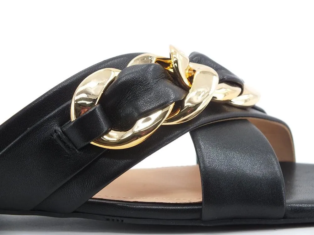 GUESS Ciabatta Fasce Catena Gold Black FL6SAMLEM03