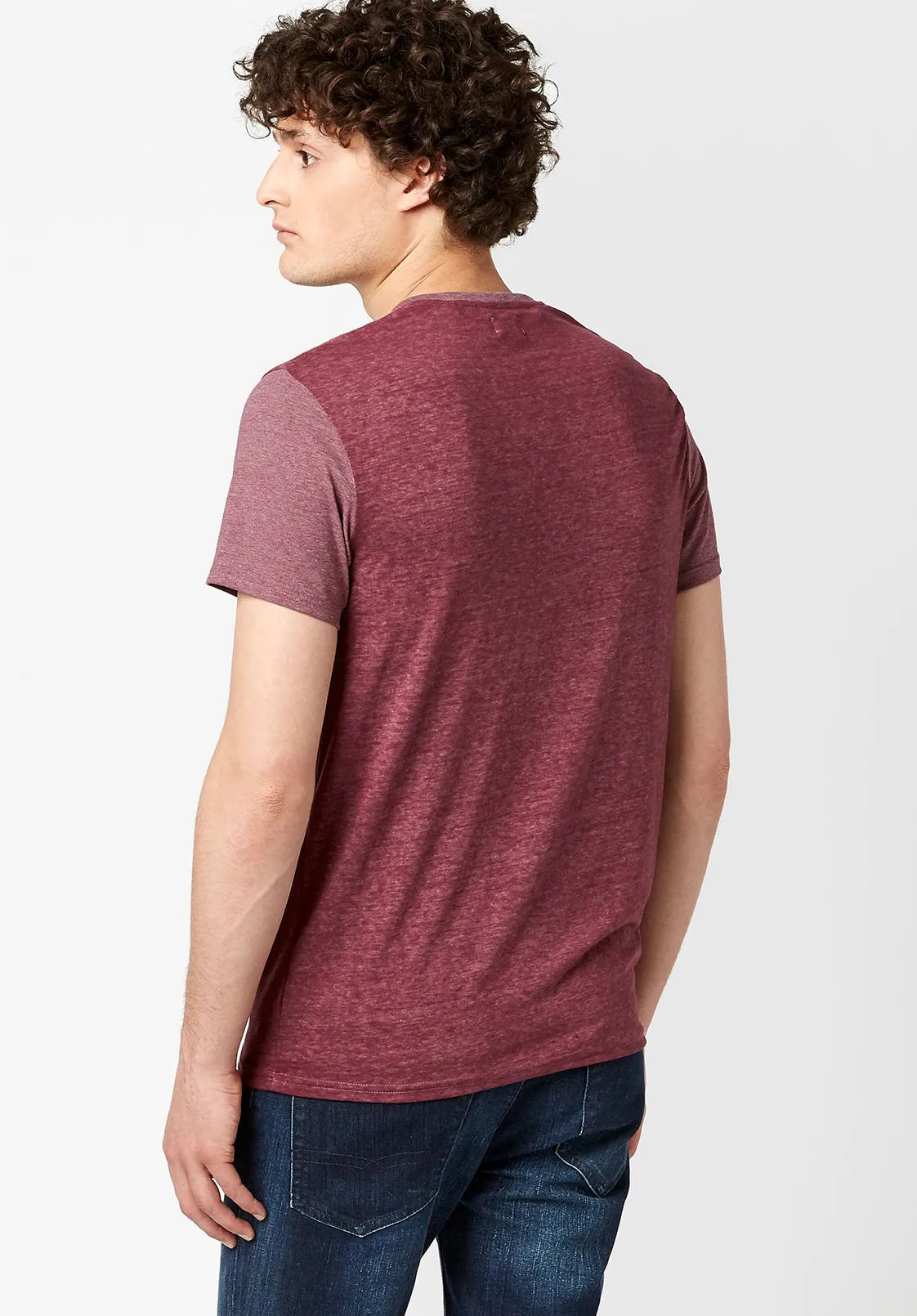 Kaddy Men's T-Shirt with Tonal Trim in Violet - BM23555