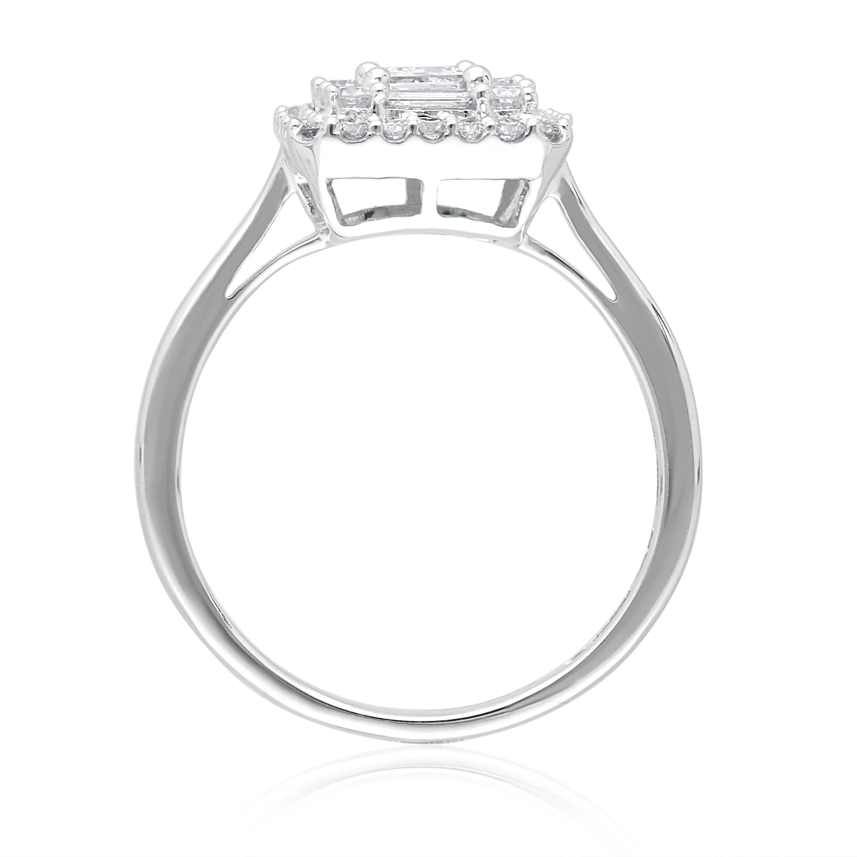 Kallati Legendary Cushion Shape Diamond Engagement Ring in 14K White Gold