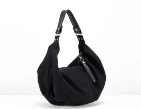 Kallia mini bag - Black canvas and Black leather