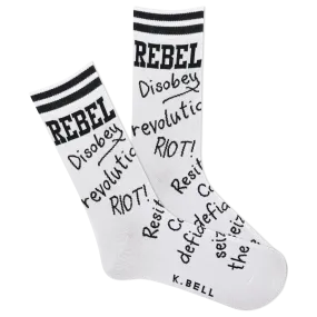 K.Bell Women's Rebel Scribble Crew Sock