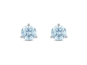 Lab-Grown Diamond 1ct. tw. Round Brilliant Solitaire 14k Gold Studs | Blue