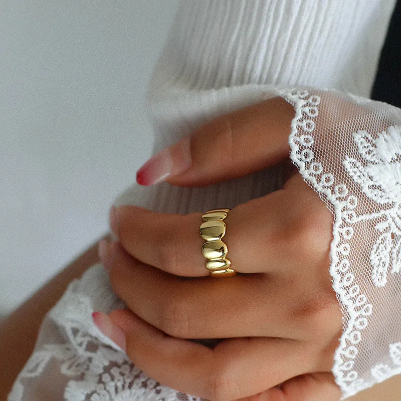 Lace Geometric Gold Vermeil Ring