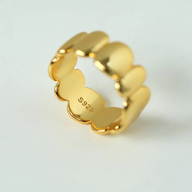 Lace Geometric Gold Vermeil Ring