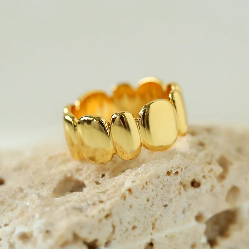 Lace Geometric Gold Vermeil Ring