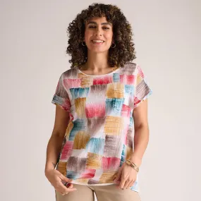 Ladies Print Pocket Top