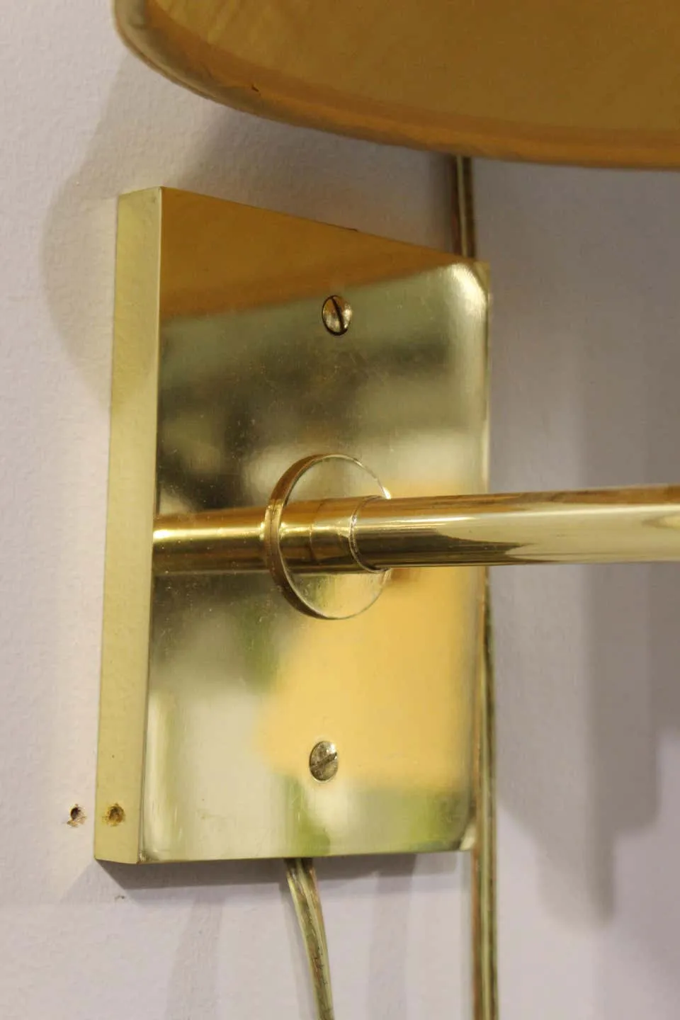 Mendizabal Argentinian Modern Wall Sconces in Gold-Tone with Shades