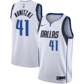 Mens Dallas Mavericks Dirk Nowitzki Association Jersey White