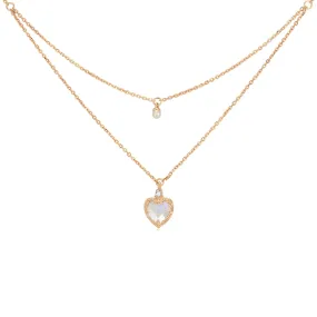 Moonstone & Pearl Gold Layered Necklace - Miracle