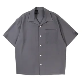 N.HOOLYWOOD 2241-SH54 OPEN COLLAR SHORTSLEEVE SHIRT CHARCOAL