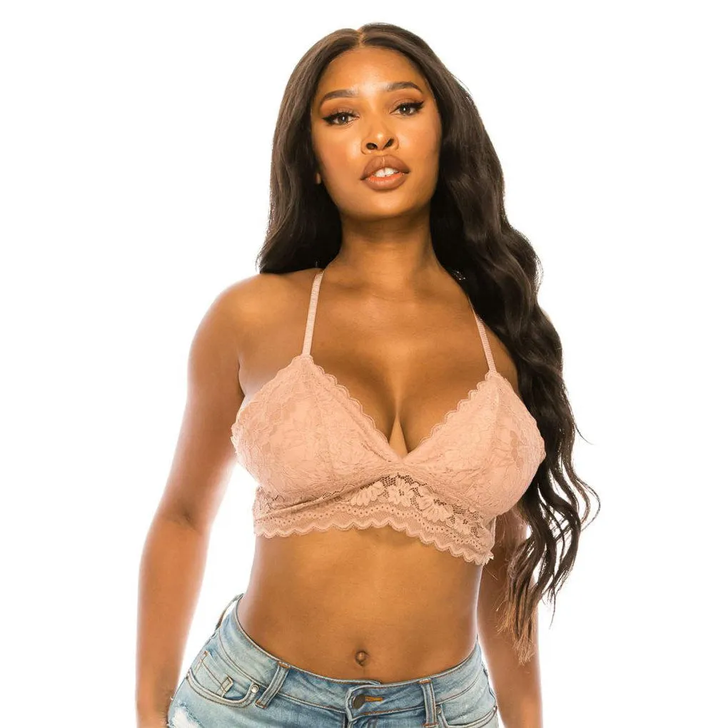 Non Removable Straps Lace Bralette