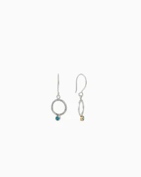 One Love Drop Earrings - Blue Zircon