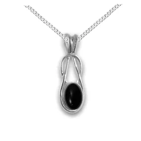 Onyx Celtic Knot Pendant Necklace - Simple Celtic Loop