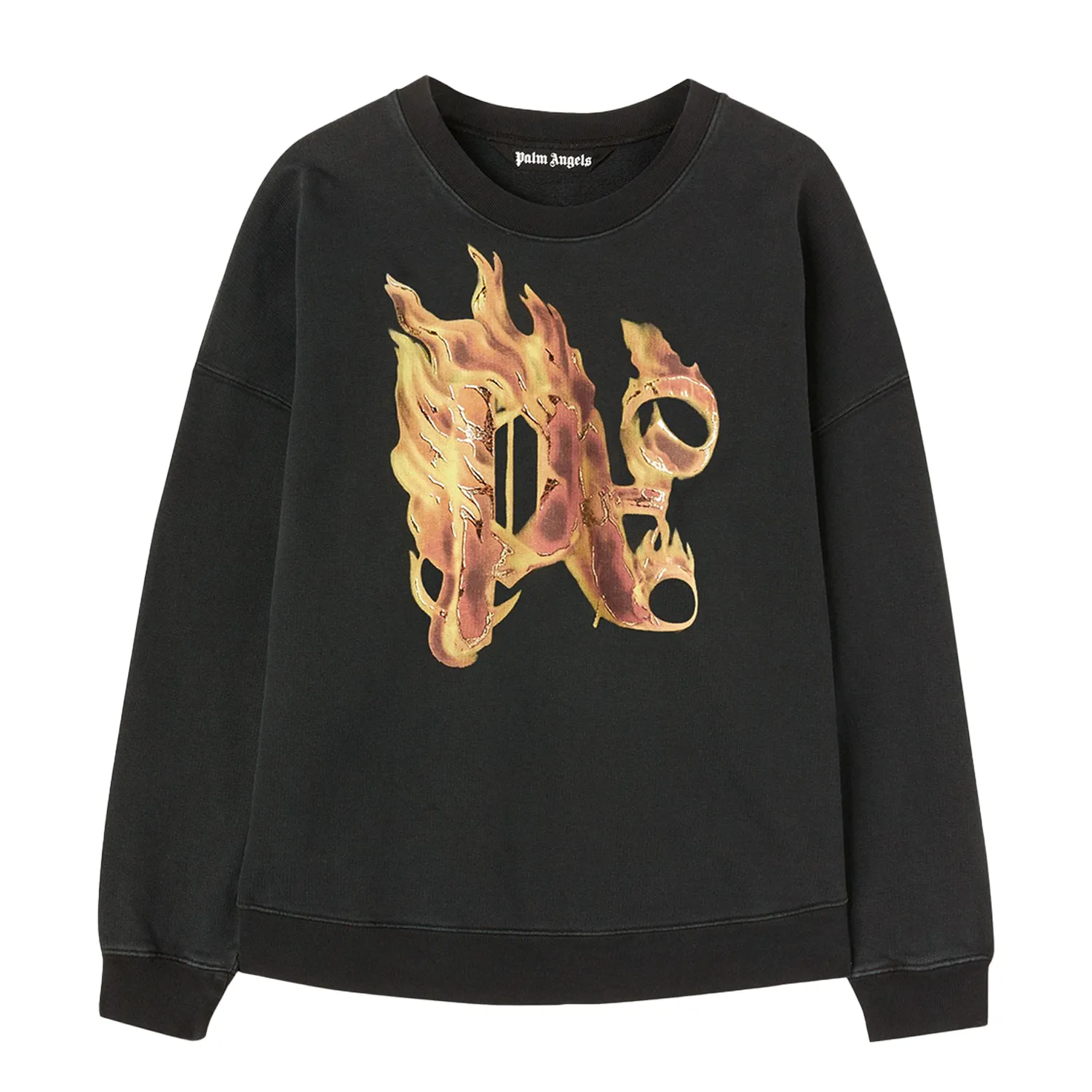 Palm Angels Burning Monogram Sweater Black