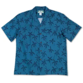 Palm Tree Simple Hawaiian Shirt | Lighter Blue