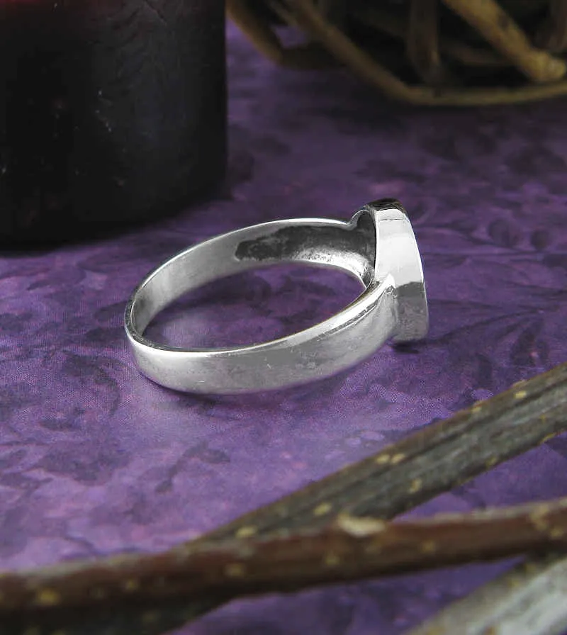 Pentacle Oxidized Ring w/ Wide Band