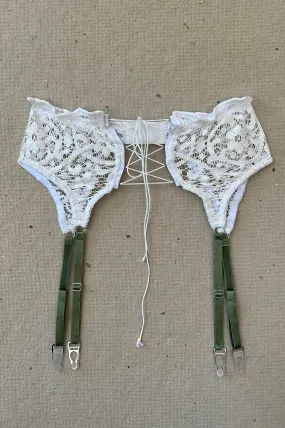 READY TO SHIP (sizes M, L, XL) Anaphora Garter Belt in Upcycled Vintage Crochet Lace