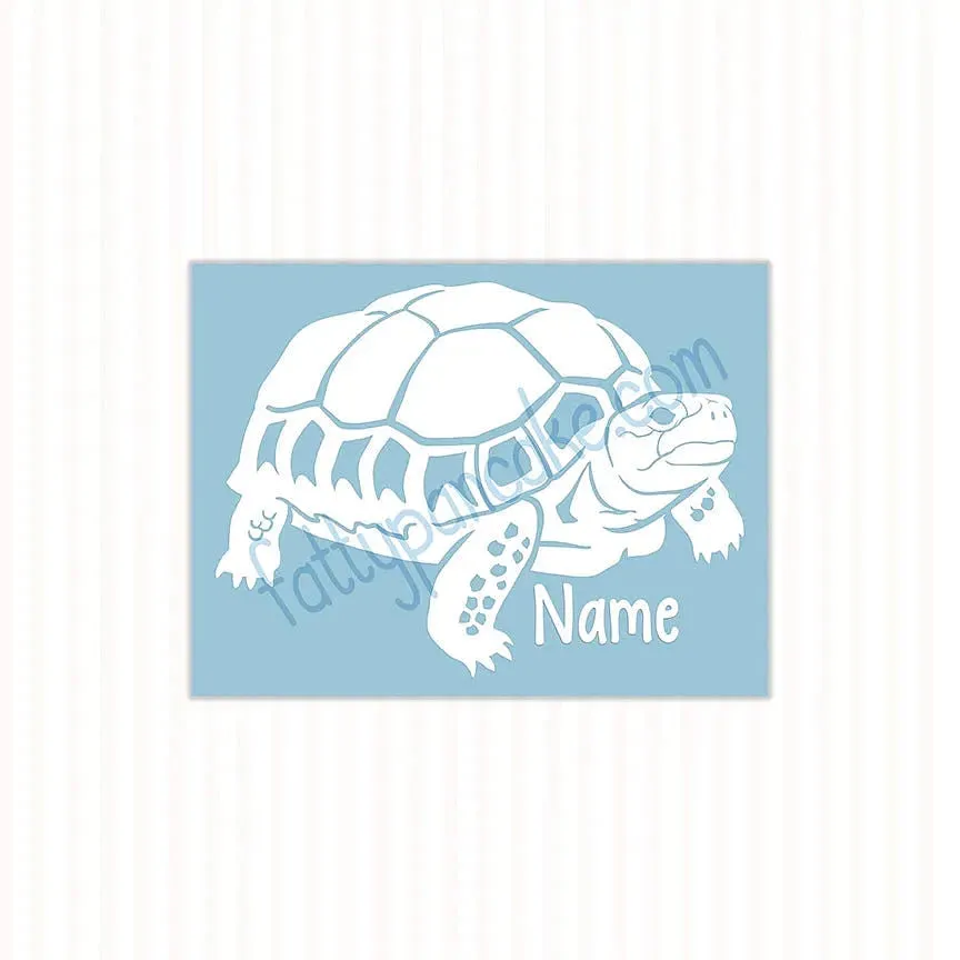 Red Footed Tortoise Decal, Waterproof Vinyl Decal, Cute Reptile Gift