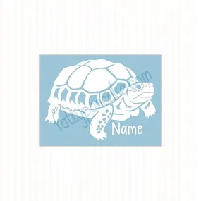 Red Footed Tortoise Decal, Waterproof Vinyl Decal, Cute Reptile Gift