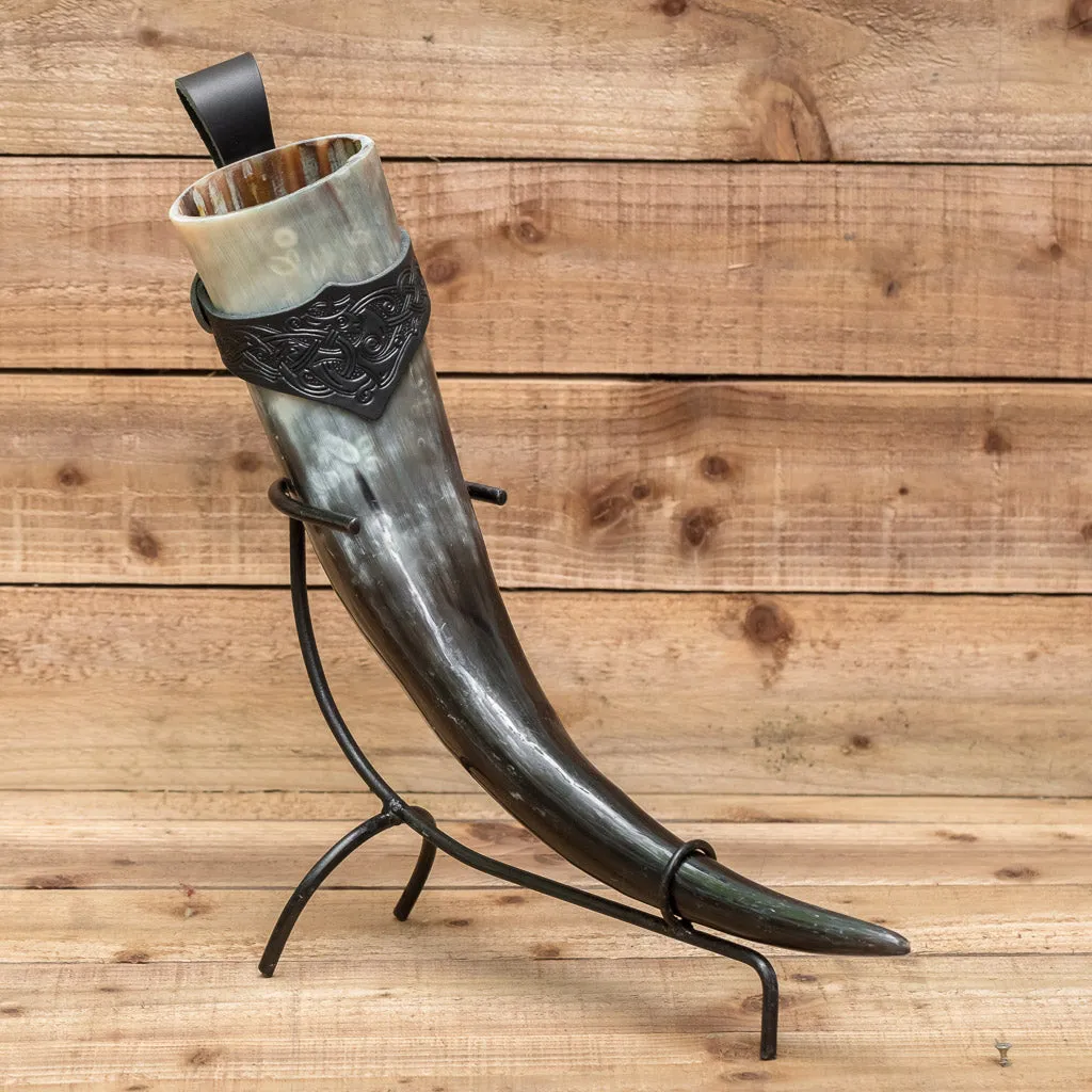 Set Drinking Horn (XL) Black Dragon Holder