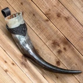 Set Drinking Horn (XL) Black Dragon Holder