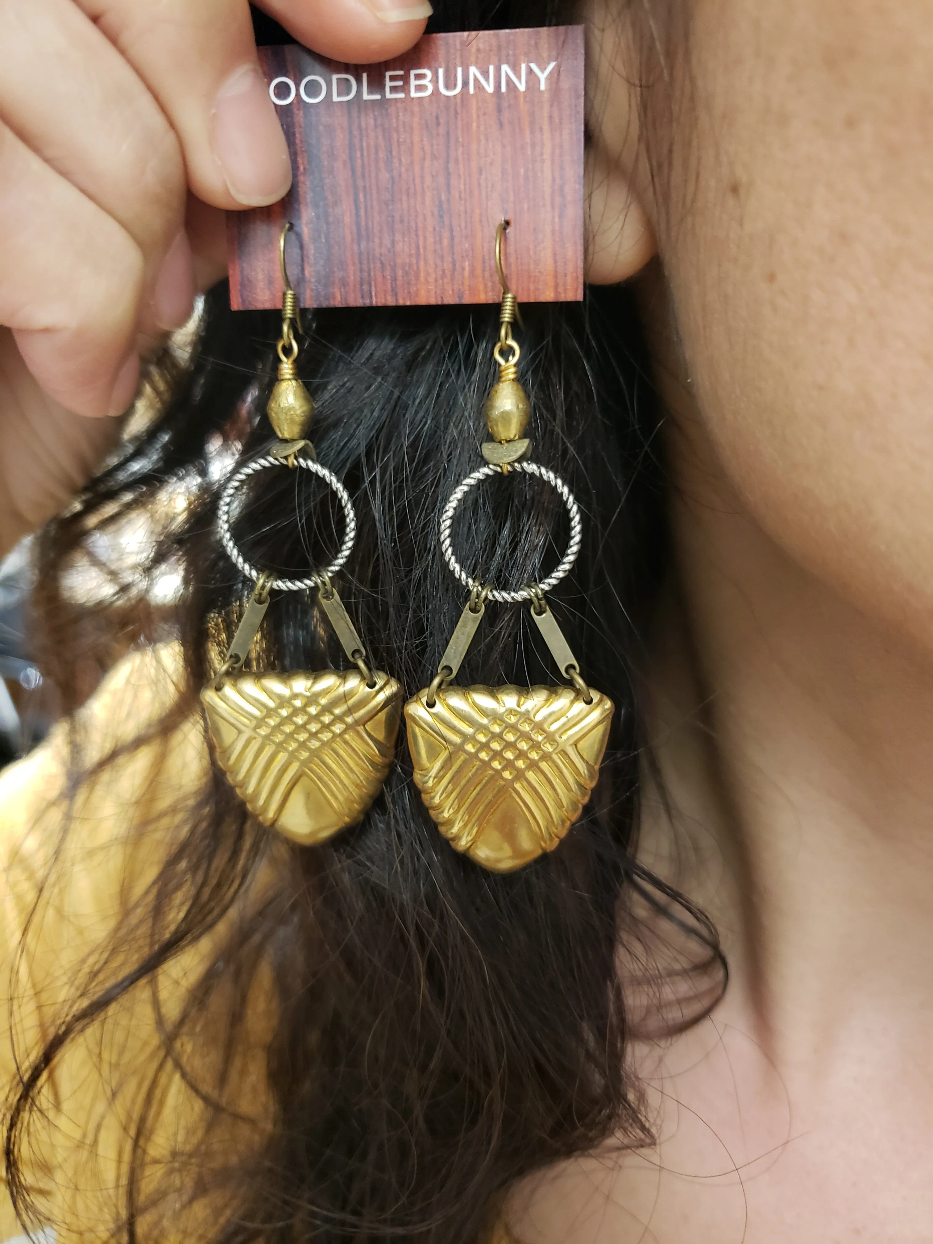 Shielded Mixed Metal Earrings