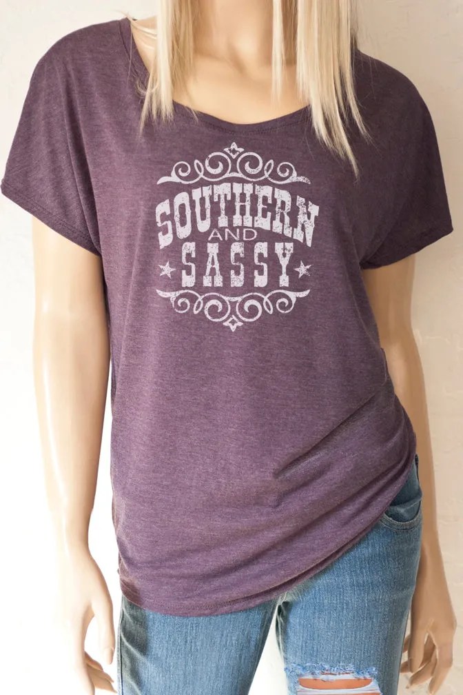 Southern and Sassy Scoop Neck Dolman Sleeve Top