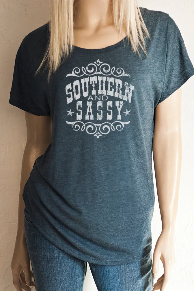 Southern and Sassy Scoop Neck Dolman Sleeve Top