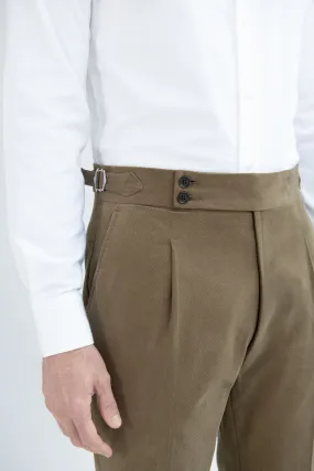 Taupe cotton trousers "Soragna Capsule Collection" - Made in Italy