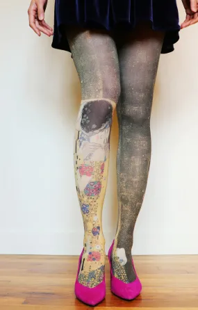 The Kiss By Gustav Klimt Printed Art Tights