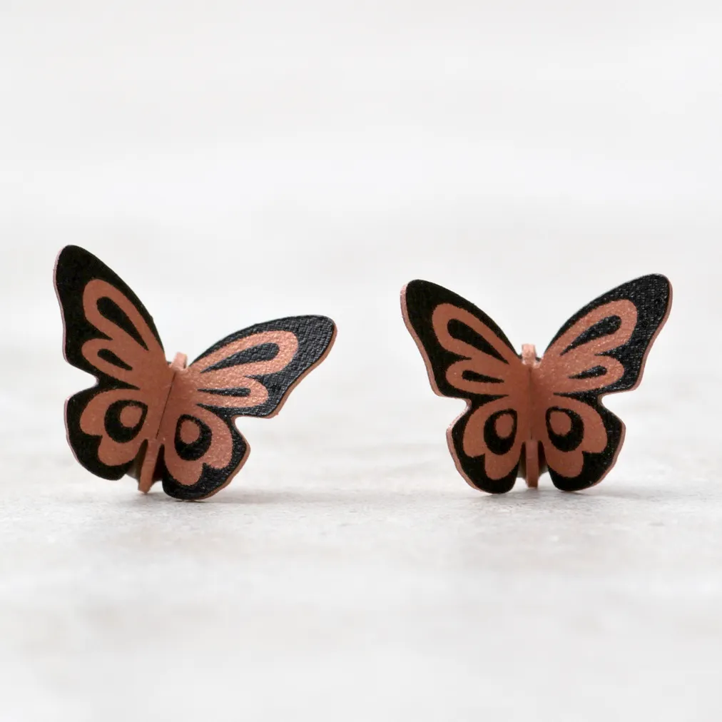 Tiger Butterfly Post Earrings