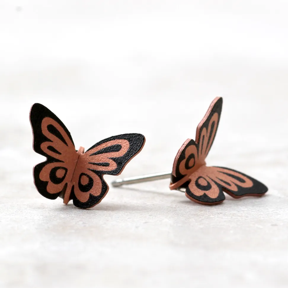 Tiger Butterfly Post Earrings