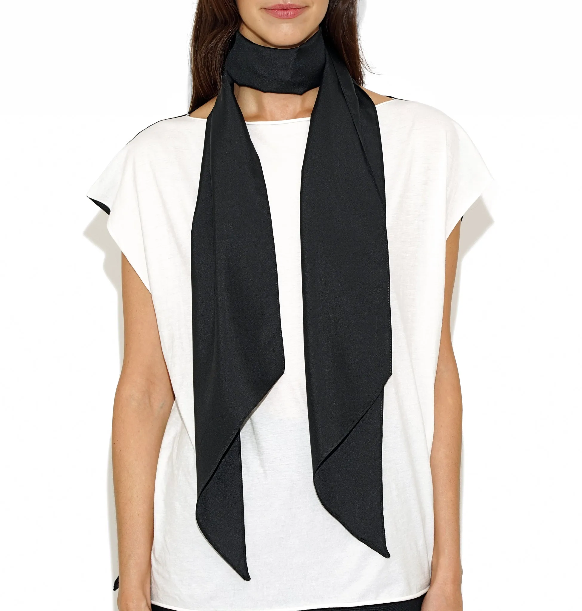 TYLER SILK SCARF BLACK