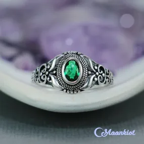 Unique Green Cubic Zirconia Graduation Ring | Moonkist Designs