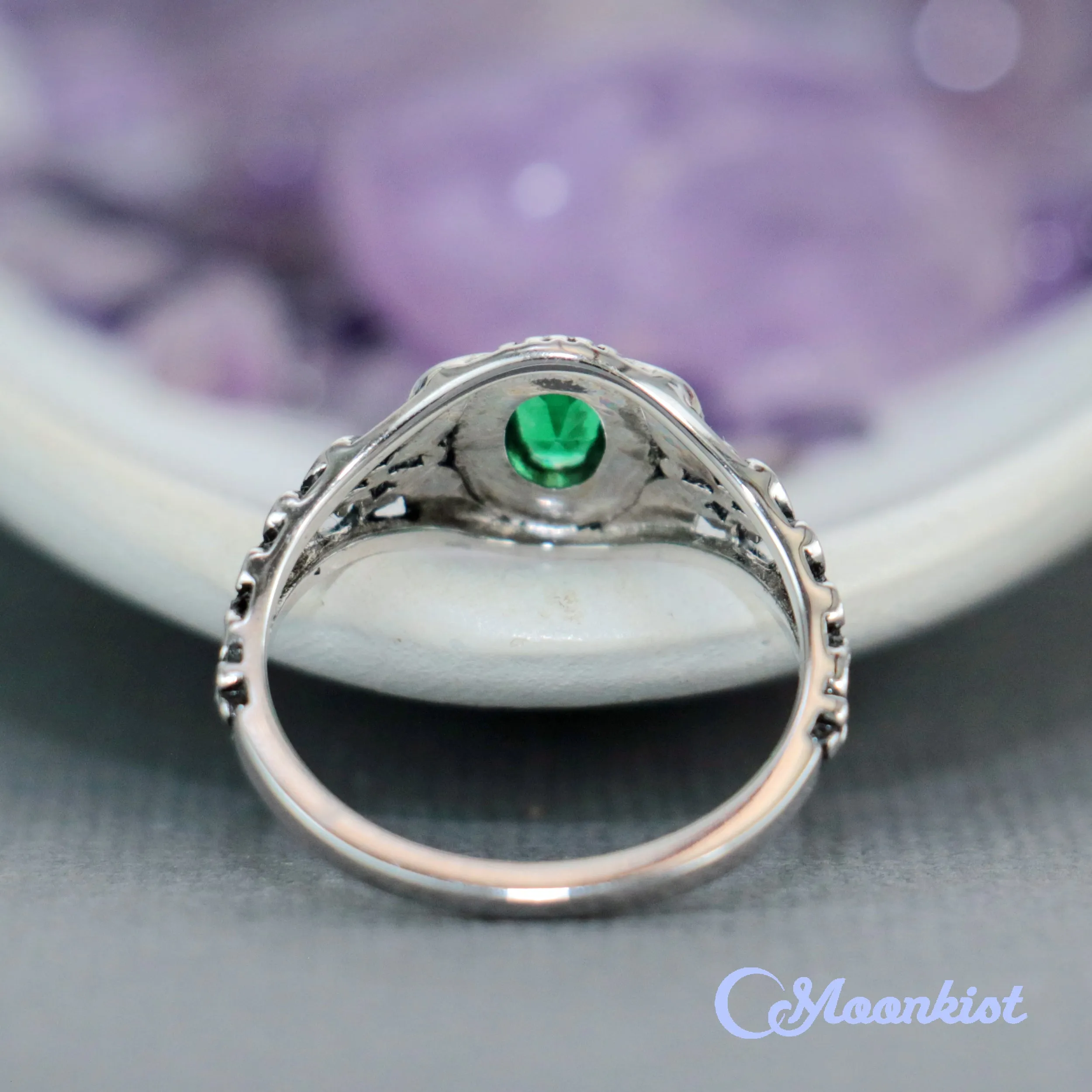 Unique Green Cubic Zirconia Graduation Ring | Moonkist Designs