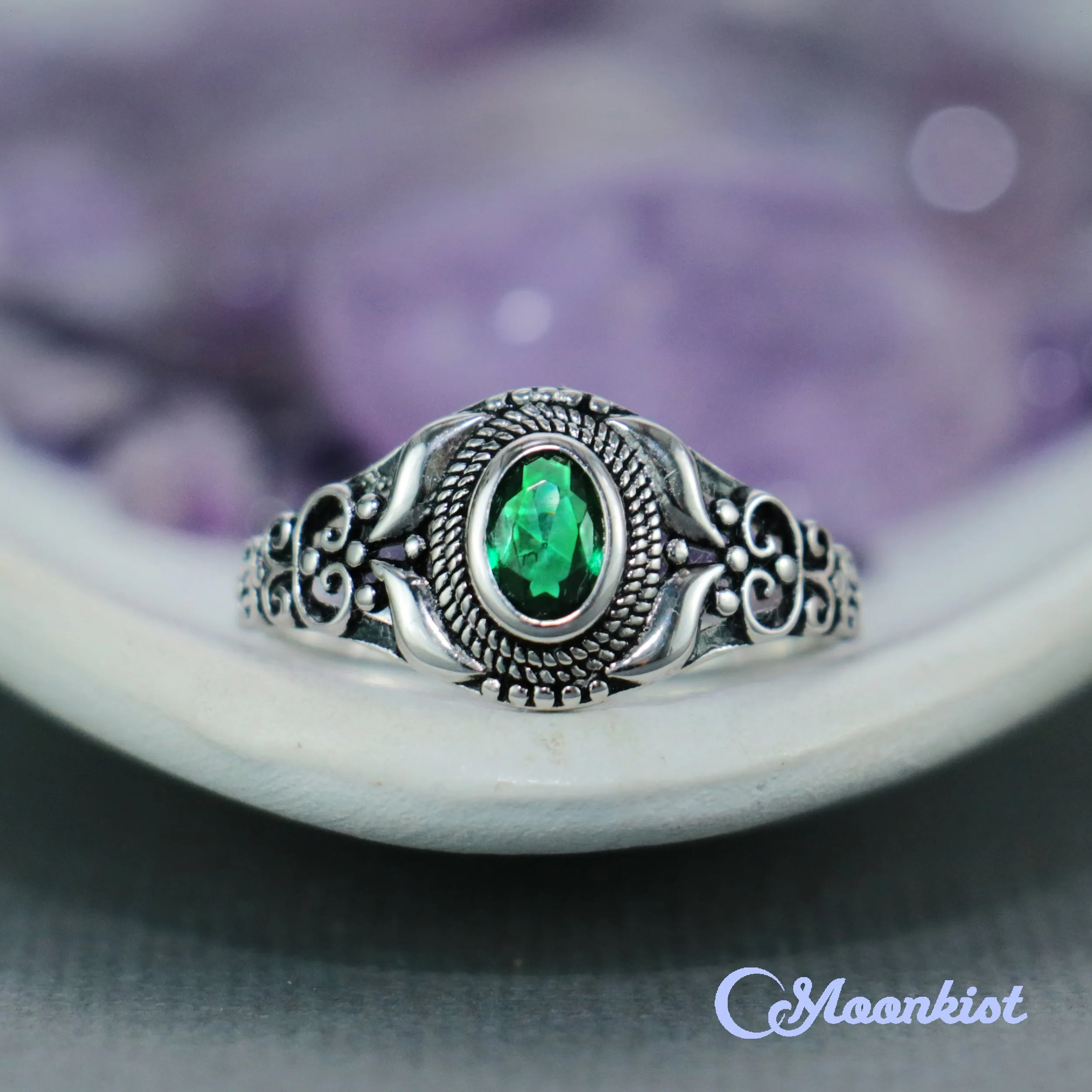 Unique Green Cubic Zirconia Graduation Ring | Moonkist Designs