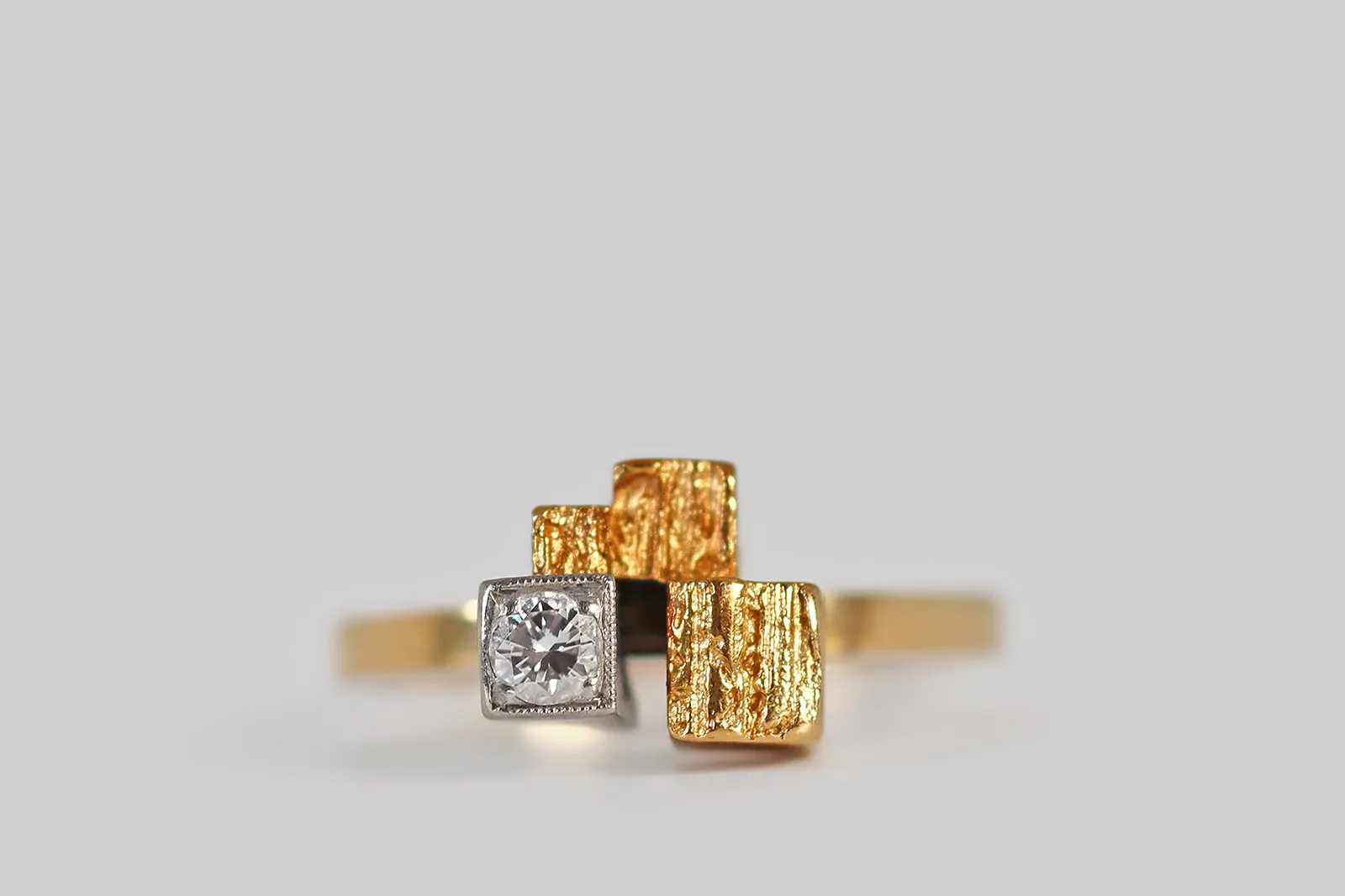 Vintage Lapponia Diamond Cubes Ring