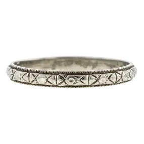 Vintage Patterned Wedding Band Ring