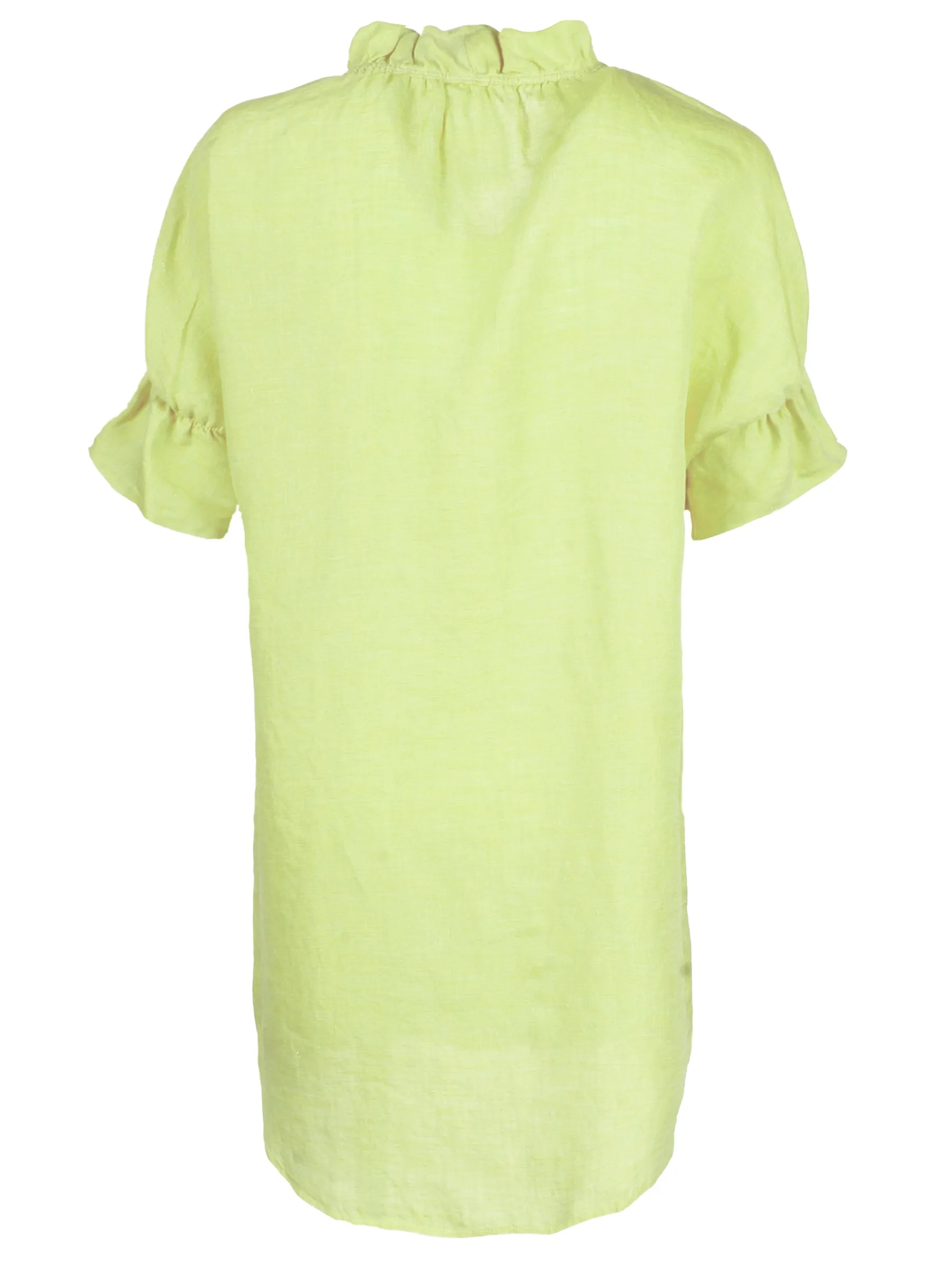 Washed Linen Crosby Shirt Dress Key Lime Green