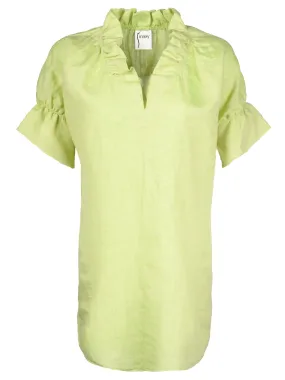 Washed Linen Crosby Shirt Dress Key Lime Green