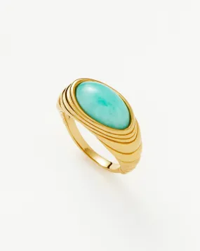 Wavy Ridge Gemstone Ring