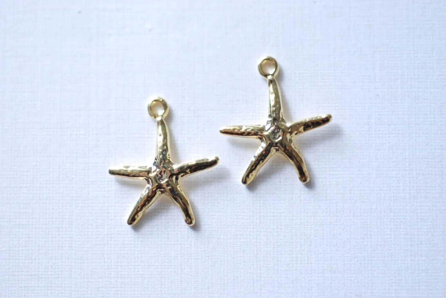 Wholesale Vermeil gold Starfish- 18k gold plated over sterling Silver Starfish Charm or Pendant, Gold Plated Sterling Silver Starfish Charms, 71