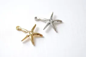 Wholesale Vermeil gold Starfish- 18k gold plated over sterling Silver Starfish Charm or Pendant, Gold Plated Sterling Silver Starfish Charms, 71