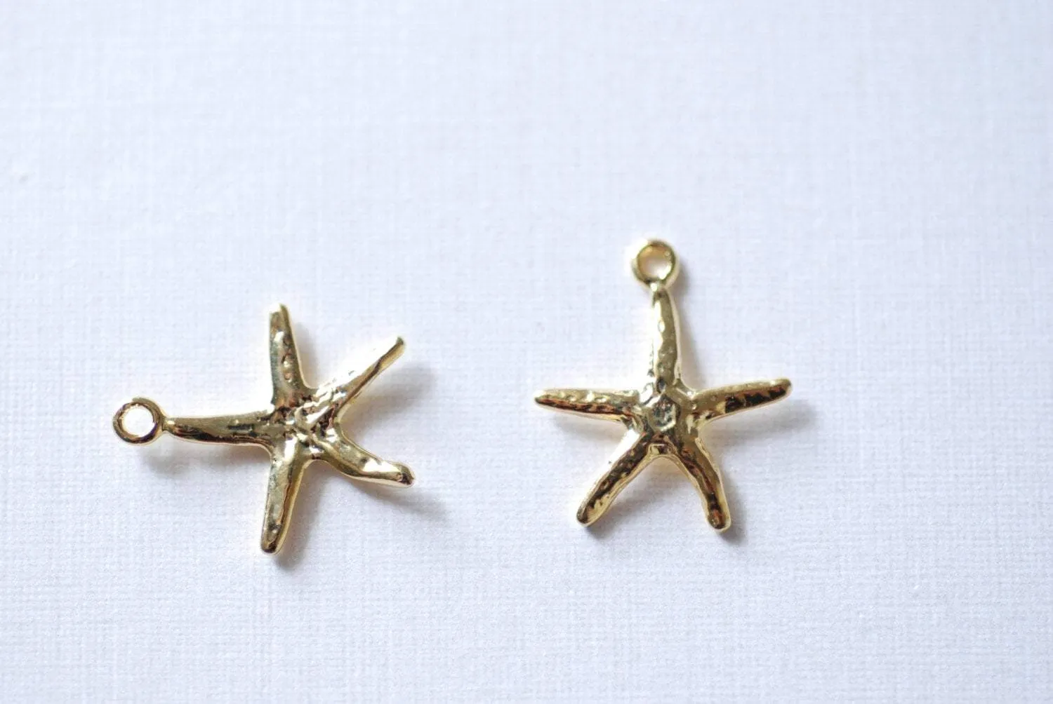 Wholesale Vermeil gold Starfish- 18k gold plated over sterling Silver Starfish Charm or Pendant, Gold Plated Sterling Silver Starfish Charms, 71