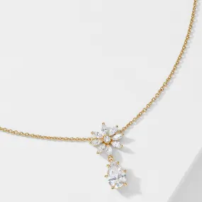 WILDFLOWER DAISY CZ DROP NECKLACE