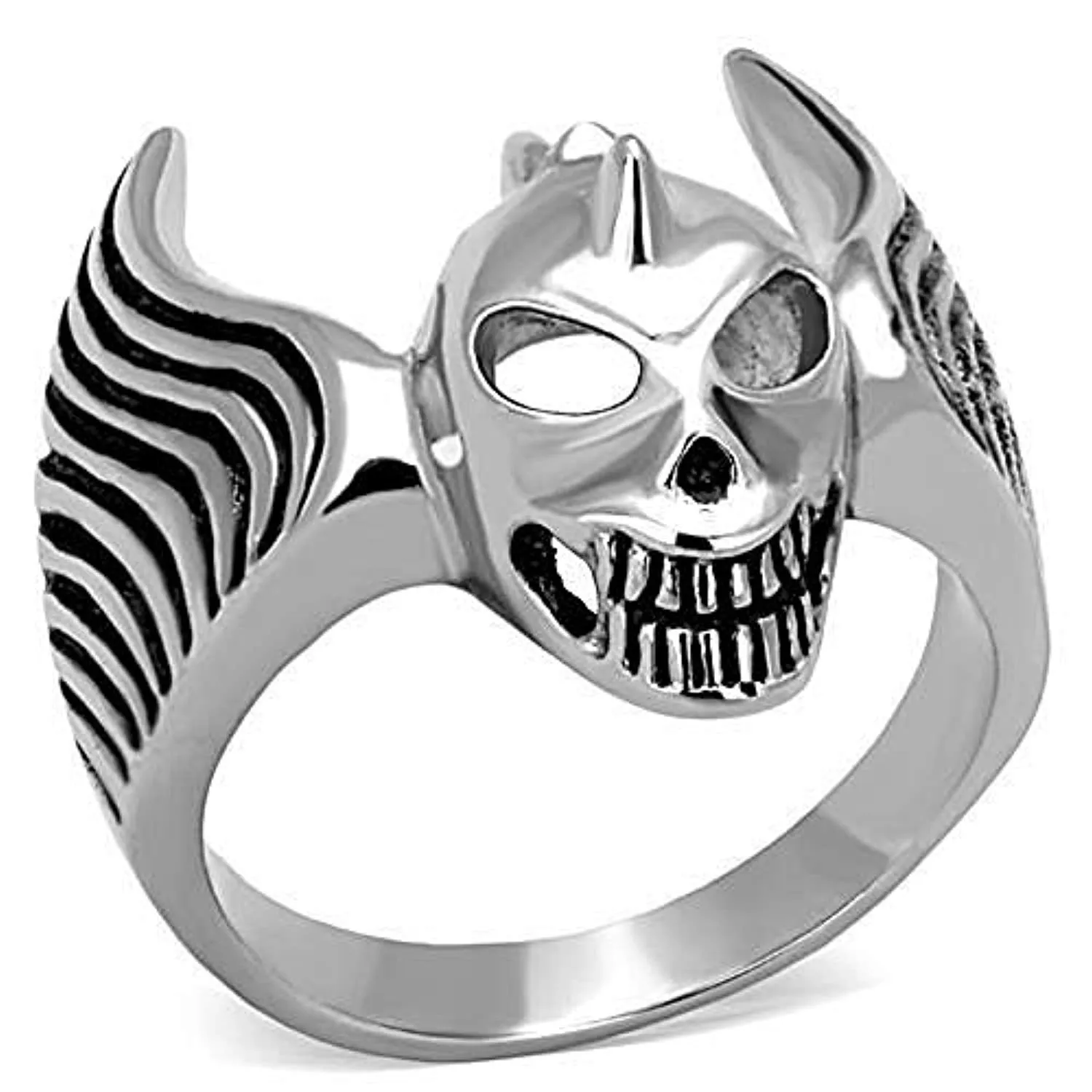 WildKlass Stainless Steel Ring High Polished (no Plating) Men Epoxy Jet