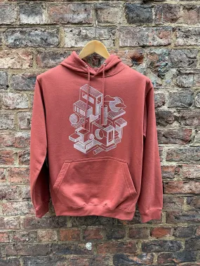 Winstons - Blocks Hoodie - Rusty Red