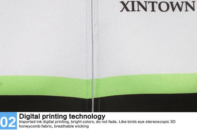 XINTOWN Green White Short Sleeve Cycling Jersey Set