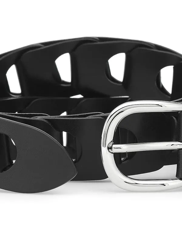 Zak Belt in Black/Silver